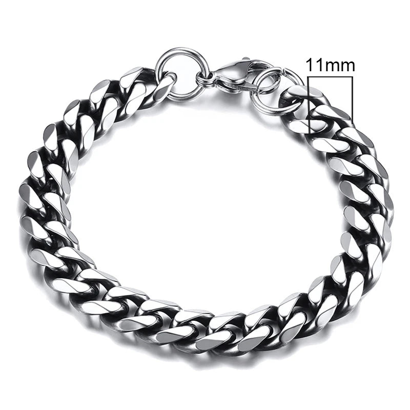 3-11mm Chunky Miami Curb Chain Bracelet