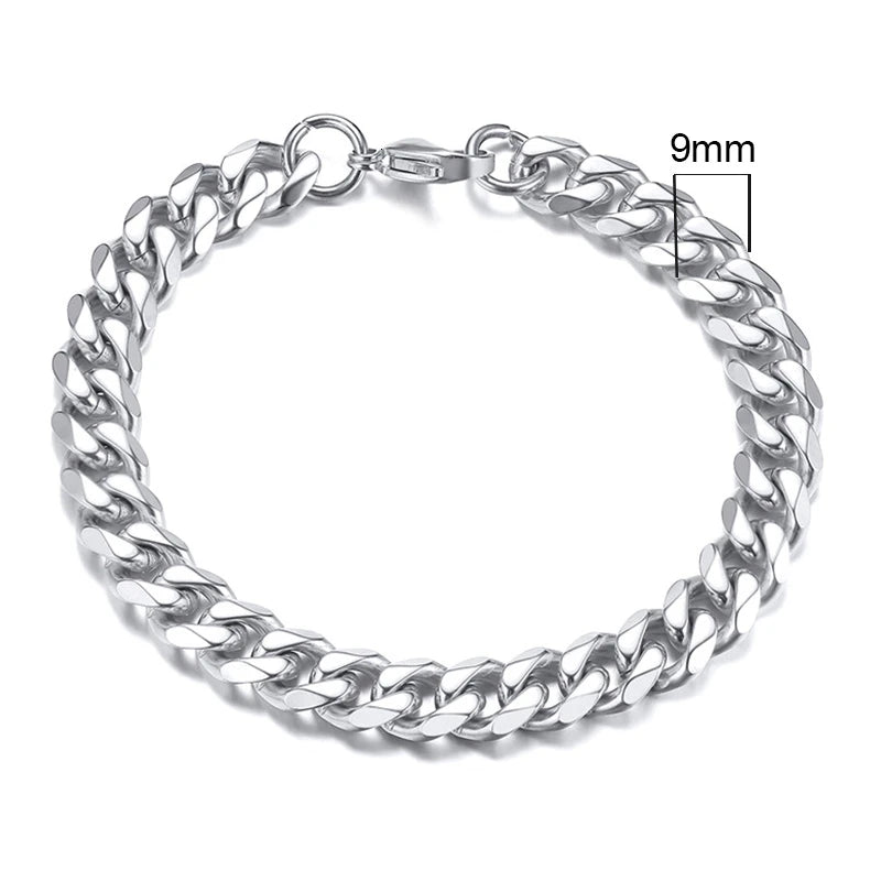 3-11mm Chunky Miami Curb Chain Bracelet