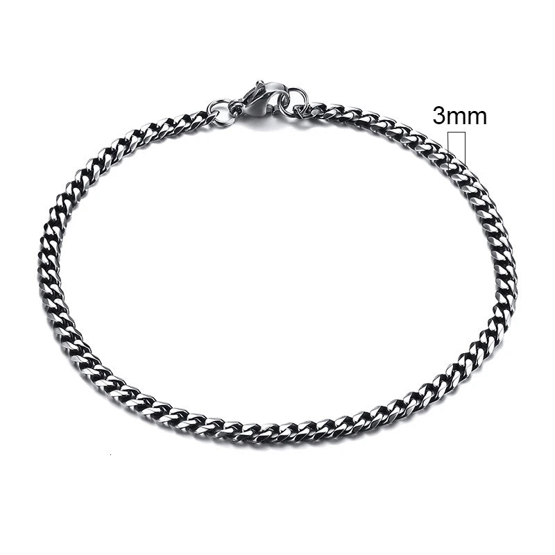 3-11mm Chunky Miami Curb Chain Bracelet