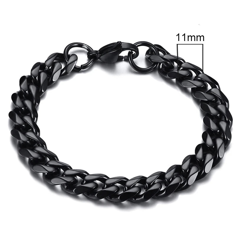 3-11mm Chunky Miami Curb Chain Bracelet