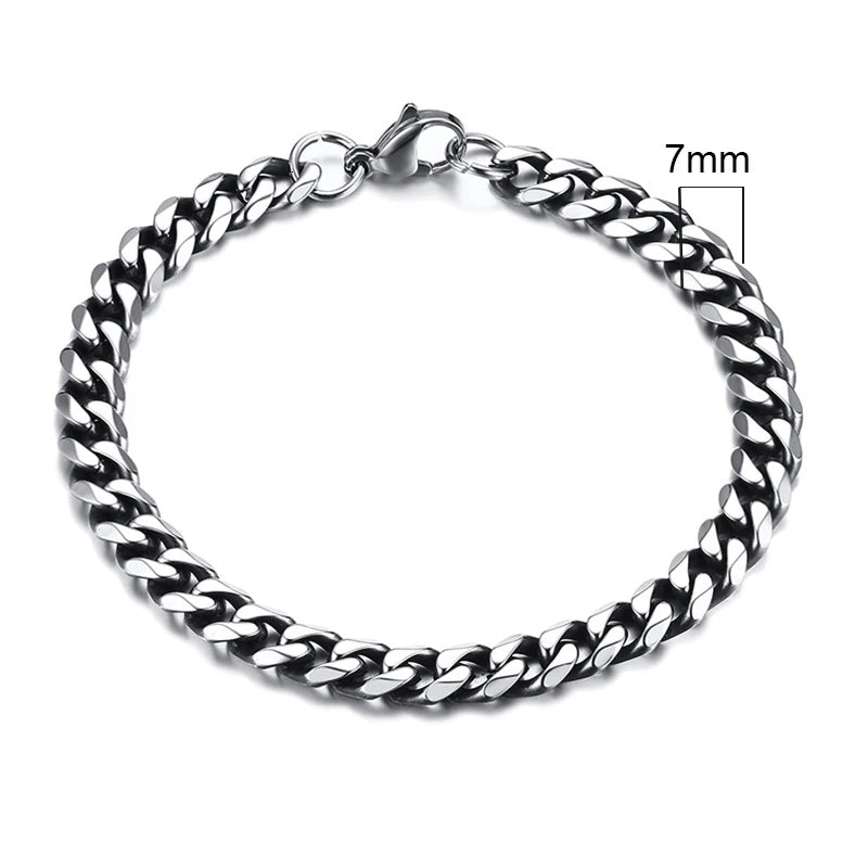 3-11mm Chunky Miami Curb Chain Bracelet