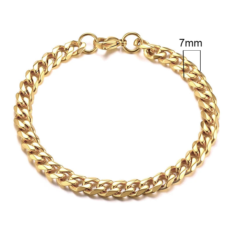 3-11mm Chunky Miami Curb Chain Bracelet