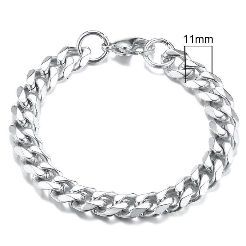 3-11mm Chunky Miami Curb Chain Bracelet