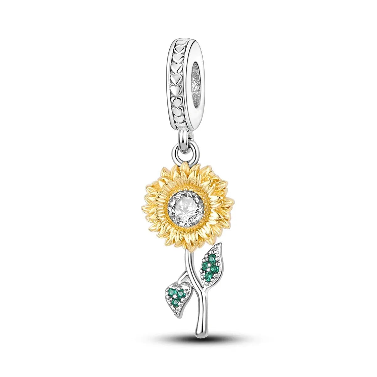 MULA 1PC Silver Plated Travel Sunflowers Four Leaf Lucky Clover Dangle Charms Fit 3MM Snake Chain Charm Bracelet DIY