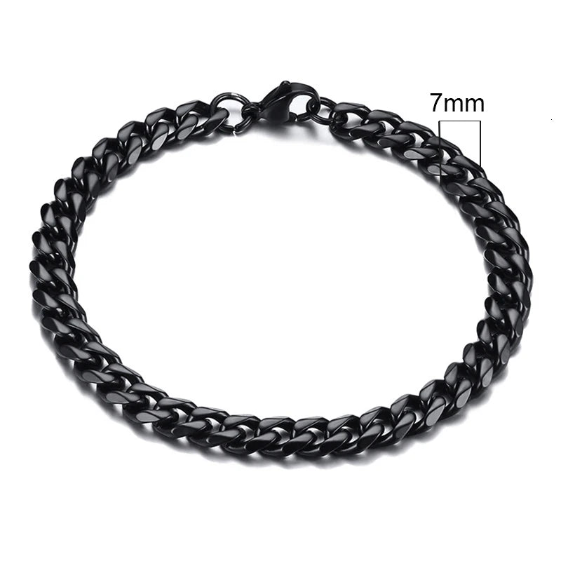 3-11mm Chunky Miami Curb Chain Bracelet