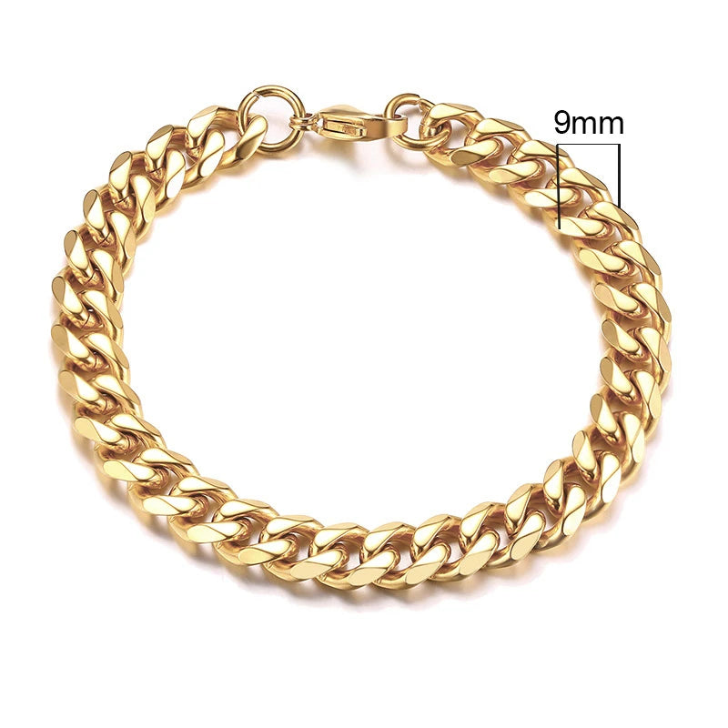 3-11mm Chunky Miami Curb Chain Bracelet