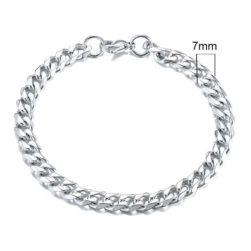 3-11mm Chunky Miami Curb Chain Bracelet