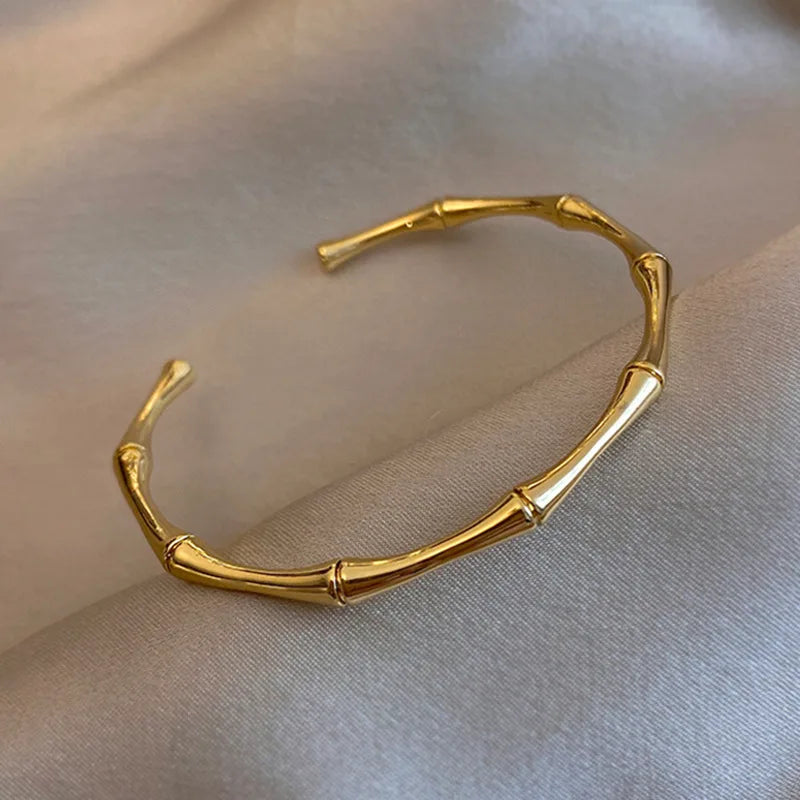 Stainless Steel Inlaid Zircon Gold Plated Bracelet