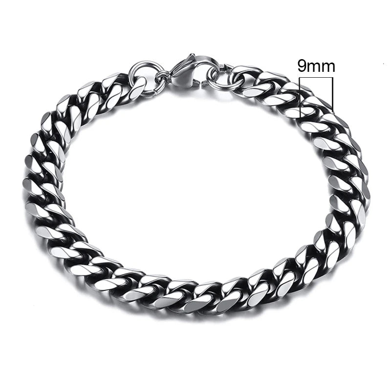 3-11mm Chunky Miami Curb Chain Bracelet