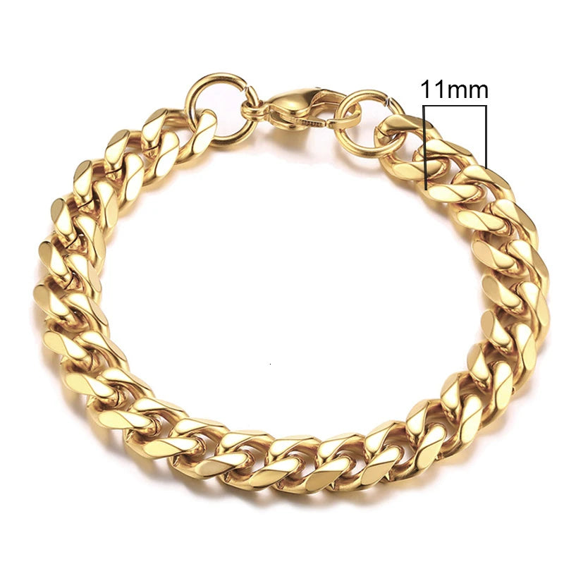 3-11mm Chunky Miami Curb Chain Bracelet